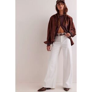 We The Free / Free People Libre Cord Wide-Leg Jeans- Ivory